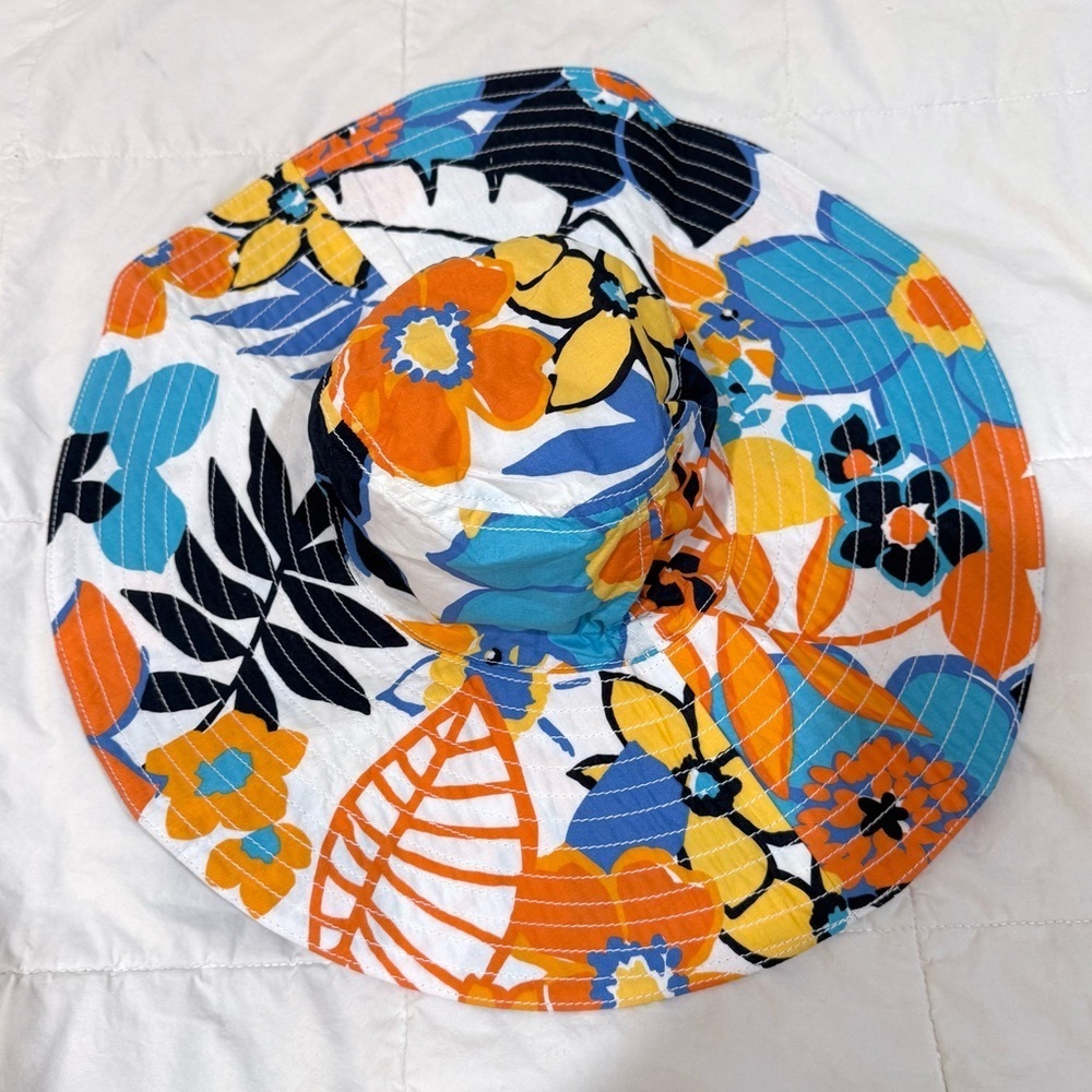 Gymboree 💯% Cotton Fabric Kids Tropical Bloom Floral Print Sun Hat